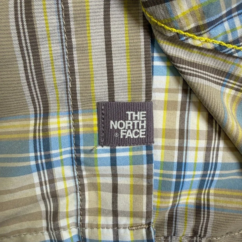 The North Face Button Up Shirt Mens L Pacific Coast Plaid Short Sleeve Hiking